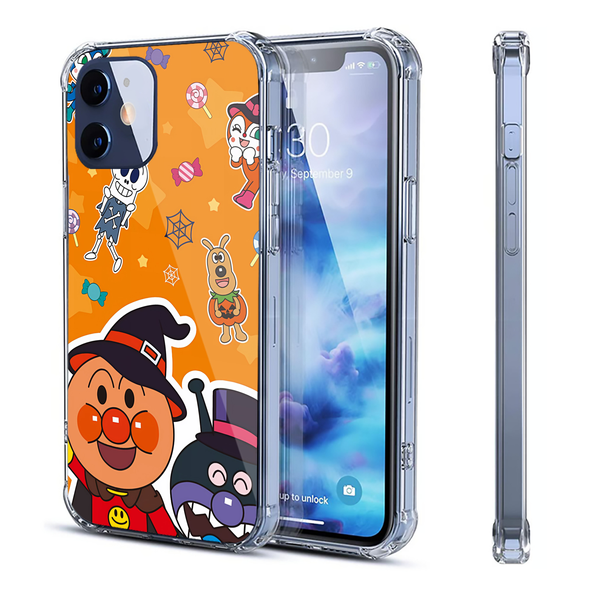 （画像用） アンパンマン Anpanman 【iPhone 12シリーズ対応】透明スマホケース（クリアソフトケース）